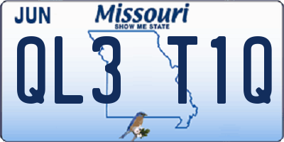 MO license plate QL3T1Q