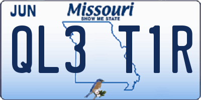 MO license plate QL3T1R