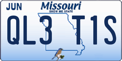 MO license plate QL3T1S