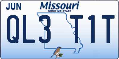 MO license plate QL3T1T