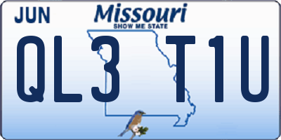 MO license plate QL3T1U