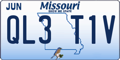 MO license plate QL3T1V