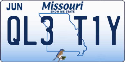 MO license plate QL3T1Y