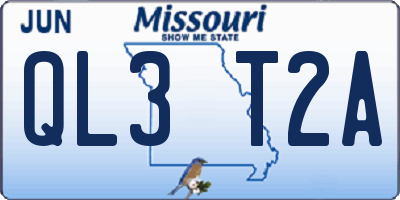 MO license plate QL3T2A