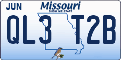 MO license plate QL3T2B