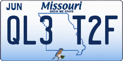 MO license plate QL3T2F