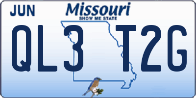 MO license plate QL3T2G