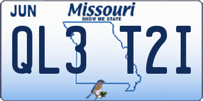 MO license plate QL3T2I
