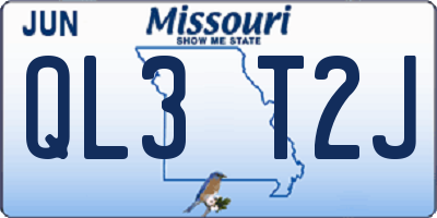 MO license plate QL3T2J