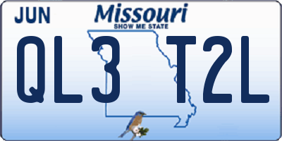 MO license plate QL3T2L