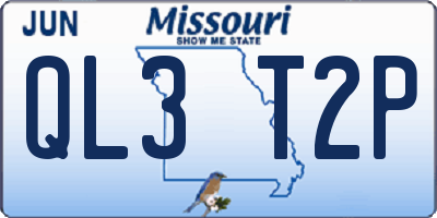MO license plate QL3T2P