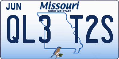 MO license plate QL3T2S