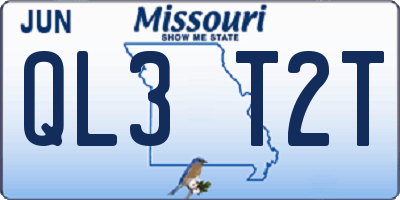 MO license plate QL3T2T