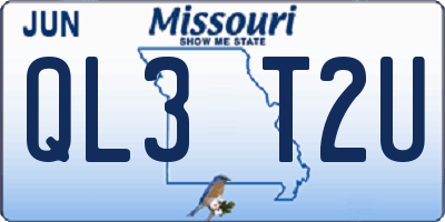 MO license plate QL3T2U