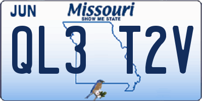 MO license plate QL3T2V