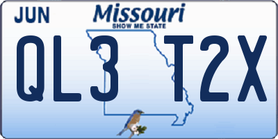 MO license plate QL3T2X