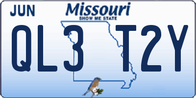 MO license plate QL3T2Y