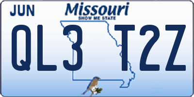 MO license plate QL3T2Z