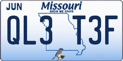 MO license plate QL3T3F