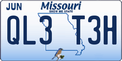 MO license plate QL3T3H