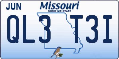 MO license plate QL3T3I