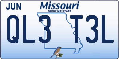 MO license plate QL3T3L