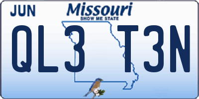 MO license plate QL3T3N