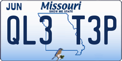 MO license plate QL3T3P