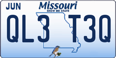MO license plate QL3T3Q
