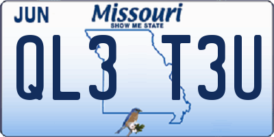 MO license plate QL3T3U