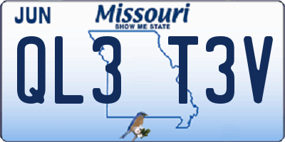 MO license plate QL3T3V