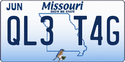 MO license plate QL3T4G