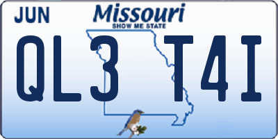 MO license plate QL3T4I