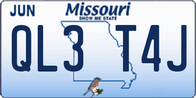 MO license plate QL3T4J