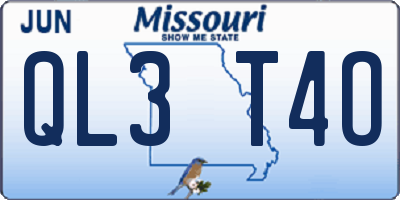 MO license plate QL3T4O