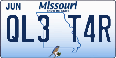 MO license plate QL3T4R