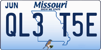 MO license plate QL3T5E