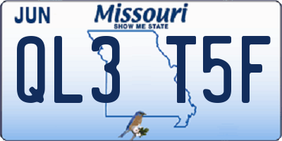 MO license plate QL3T5F