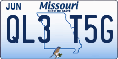 MO license plate QL3T5G