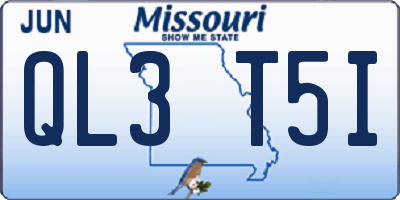 MO license plate QL3T5I