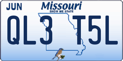 MO license plate QL3T5L