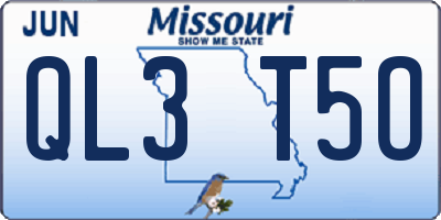 MO license plate QL3T5O