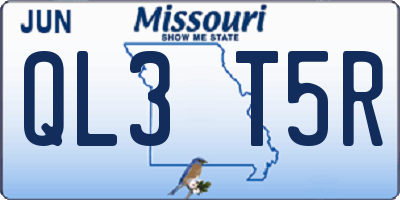 MO license plate QL3T5R
