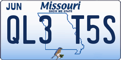MO license plate QL3T5S