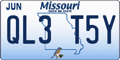 MO license plate QL3T5Y