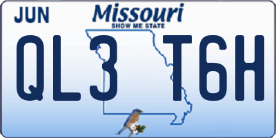 MO license plate QL3T6H