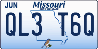MO license plate QL3T6Q