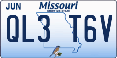 MO license plate QL3T6V