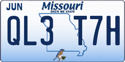 MO license plate QL3T7H