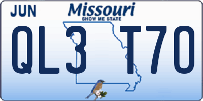 MO license plate QL3T7O